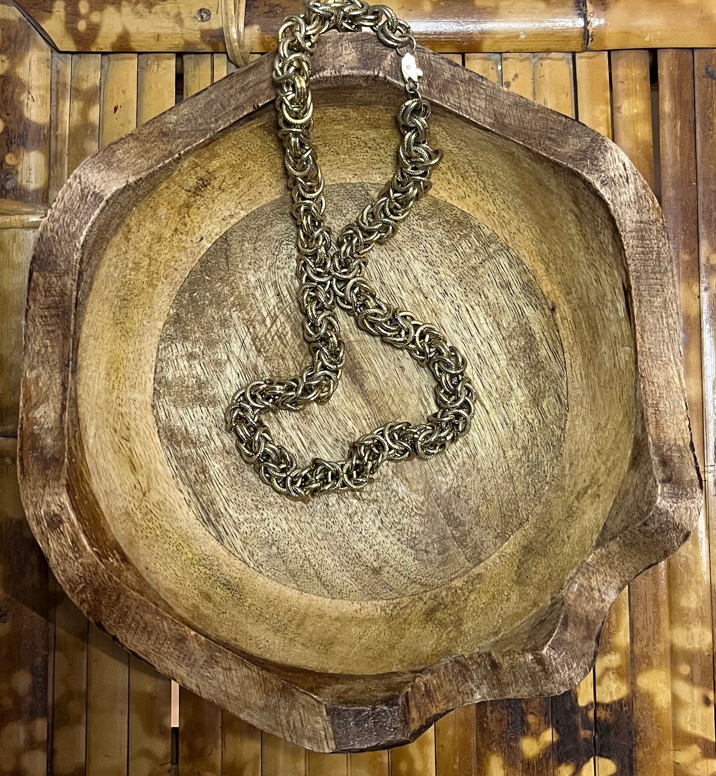Vintage Erwin Pearl Gold Tone Link Necklace