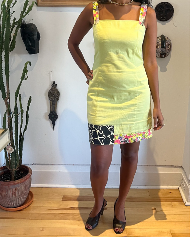 Versace Jeans Yellow Slip Dress