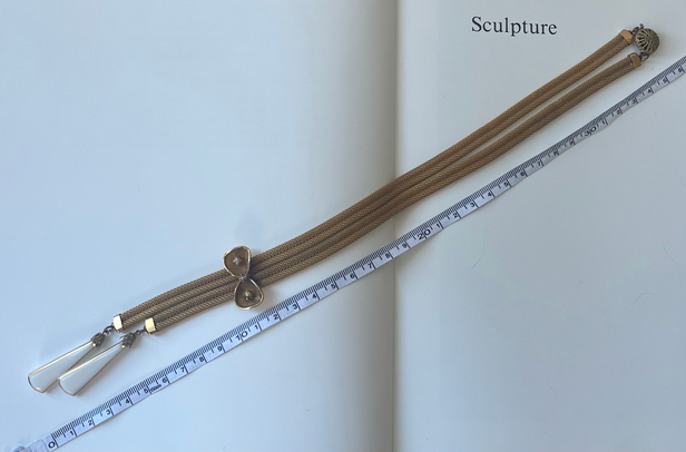 Vintage Gold-Tone Mesh Lariat Necklace