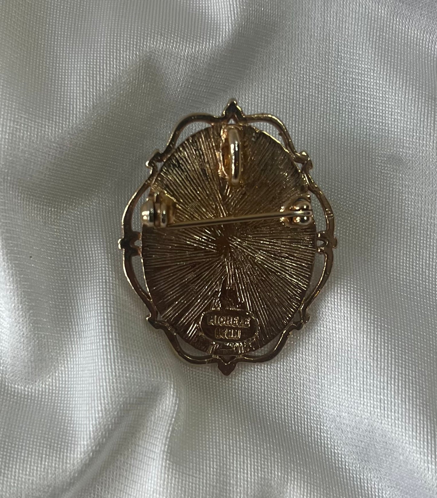 Vintage Michele Lynn Rose Cameo Brooch