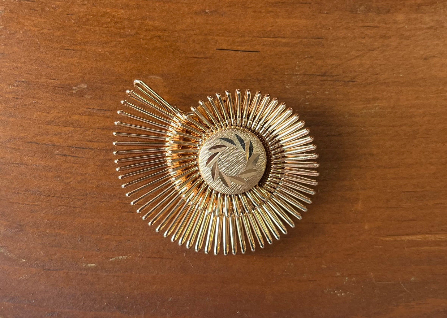 Vintage Gold Sunburst Scarf Clip, Western Germany