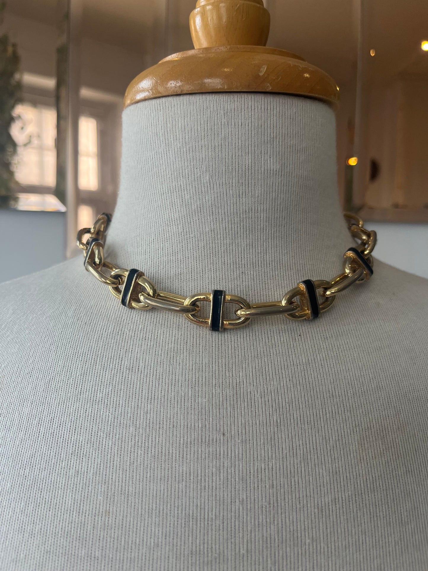 Vintage Two-Tone Chunky Link Necklace