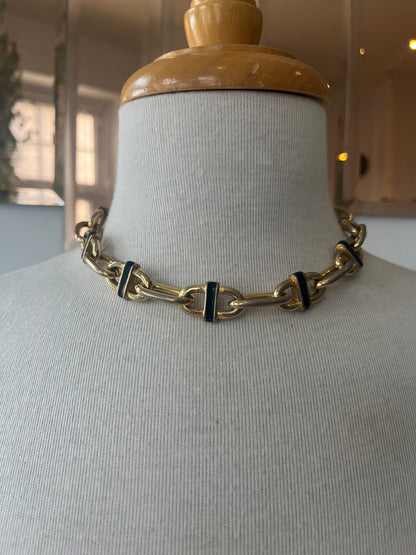Vintage Two-Tone Chunky Link Necklace