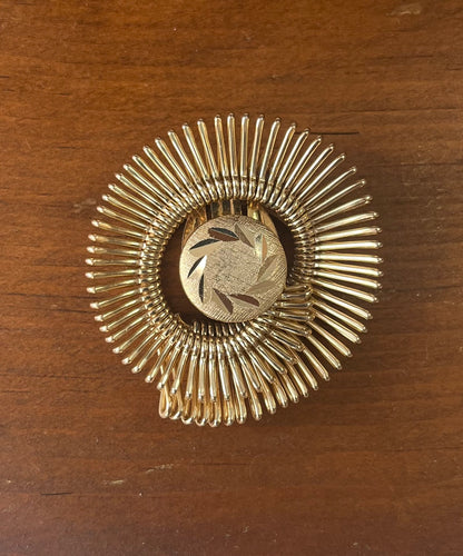 Vintage Gold Sunburst Scarf/Sweater Clip, Western Germany