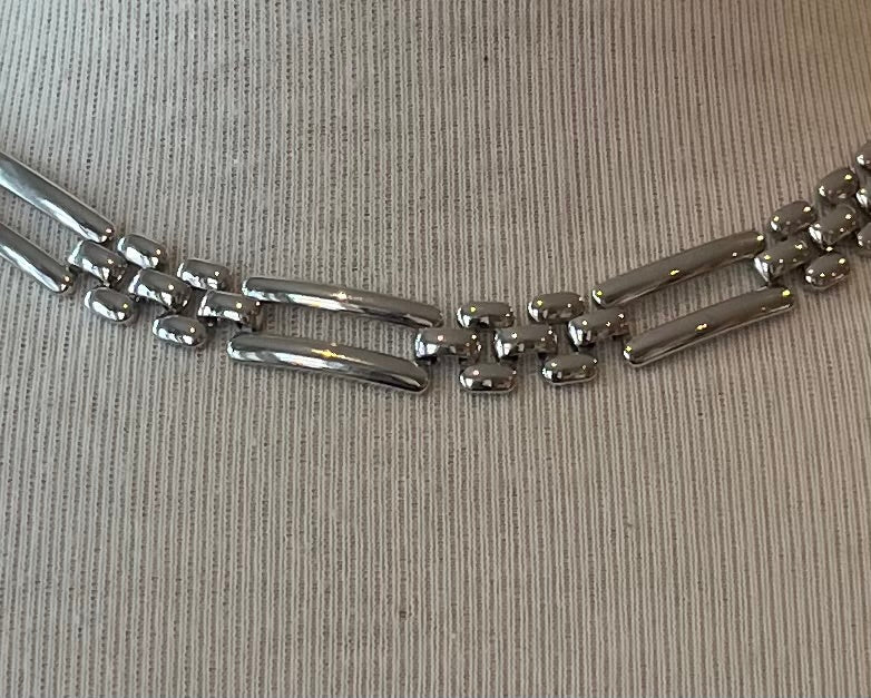 Vintage Monet Silver Tone Link Necklace