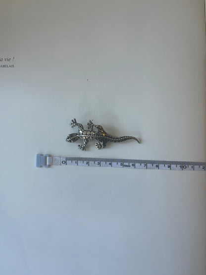 Textured Sterling Silver Gecko Brooch