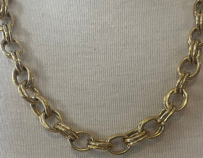 Vintage Erwin Pearl Gold Tone Link Necklace