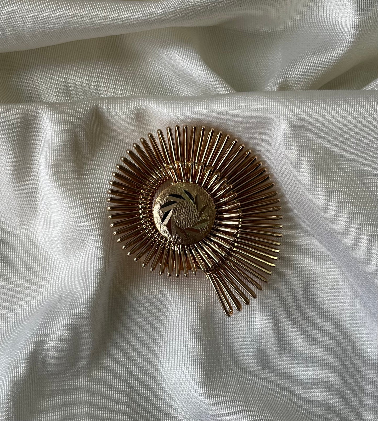 Vintage Gold Sunburst Scarf Clip, Western Germany