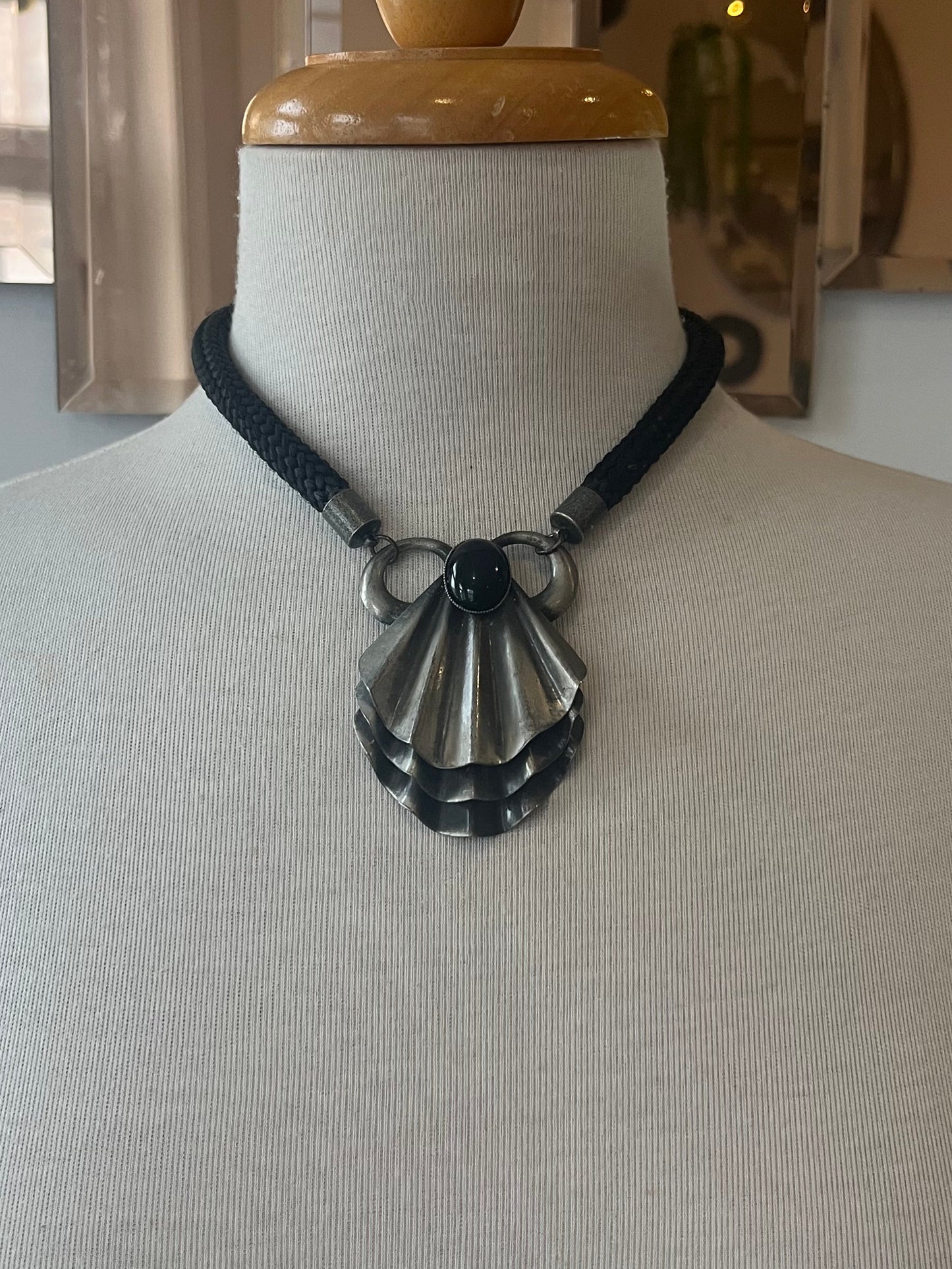 Vintage Avant Garde Necklace Featuring Oversized Shell Pendant