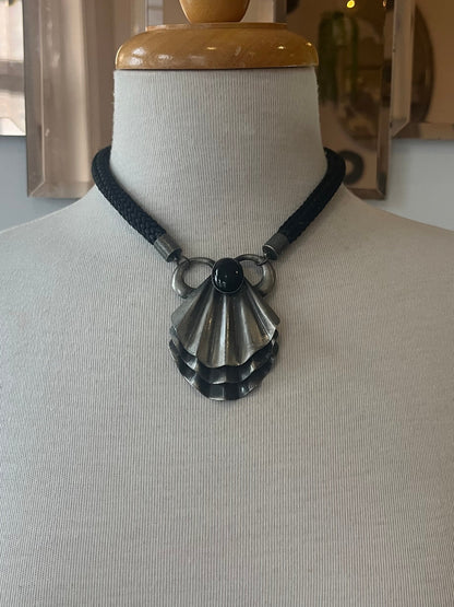 Vintage Avant Garde Necklace Featuring Oversized Shell Pendant