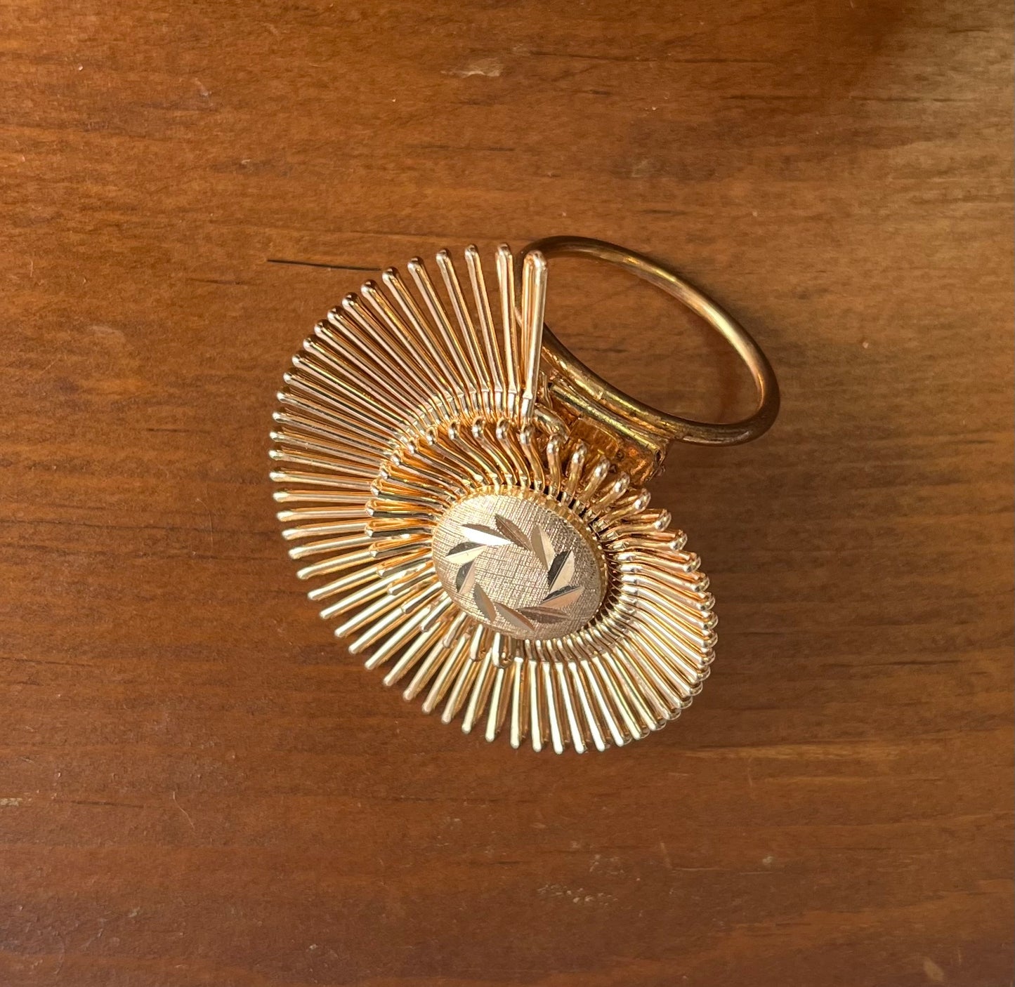 Vintage Gold Sunburst Scarf Clip, Western Germany