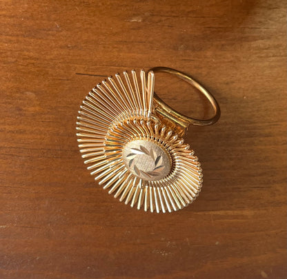 Vintage Gold Sunburst Scarf Clip, Western Germany