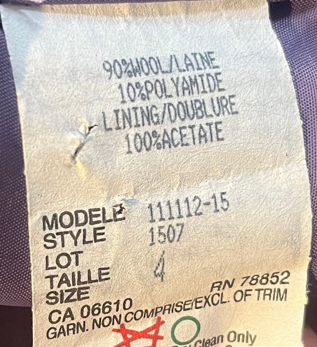 Raffinati Le Collezioni Wool Blend Blazer Size 4