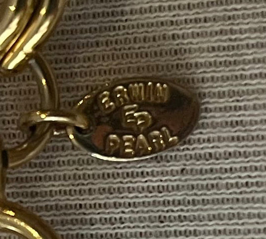Vintage Erwin Pearl Gold Tone Link Necklace
