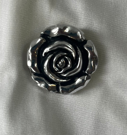 Vintage Silver-Tone Rose Sweater / Scarf Clip