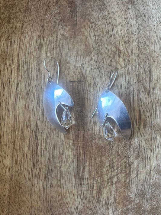 Sterling Silver Crescent Earrings