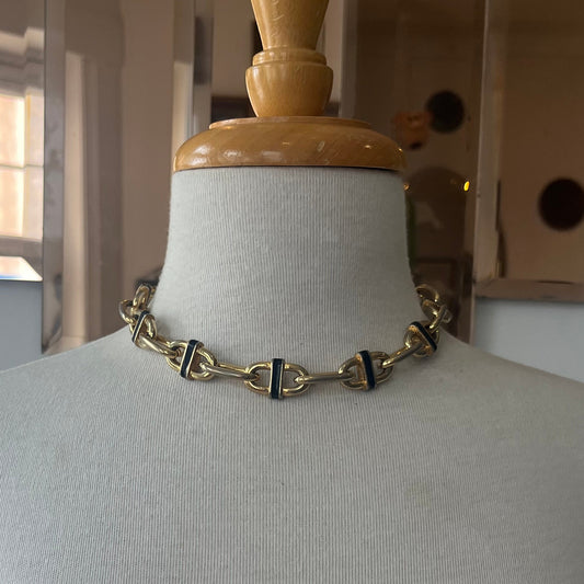 Vintage Two-Tone Chunky Link Necklace