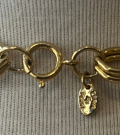 Vintage Erwin Pearl Gold Tone Link Necklace