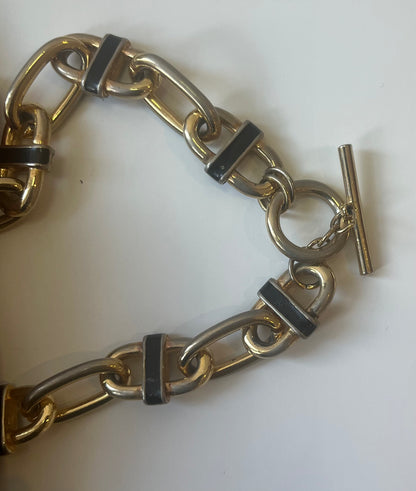 Vintage Two-Tone Chunky Link Necklace