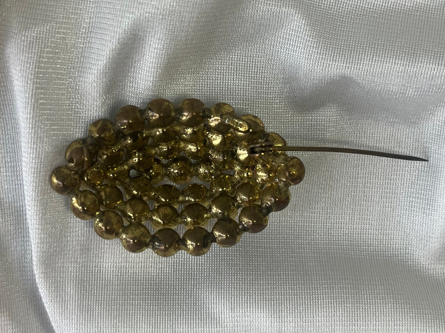 Vintage Czech Rhinestone Brooch – Blue Cluster Statement Pin