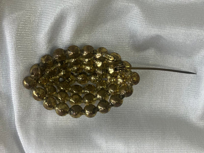 Vintage Czech Rhinestone Brooch – Blue Cluster Statement Pin