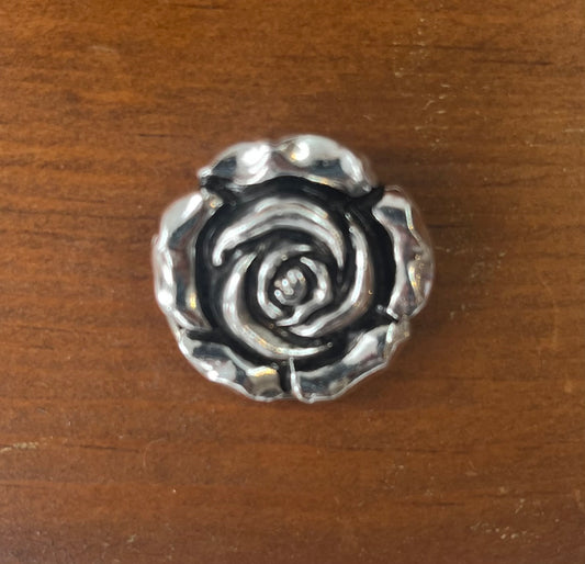 Vintage Silver-Tone Rose Sweater / Scarf Clip