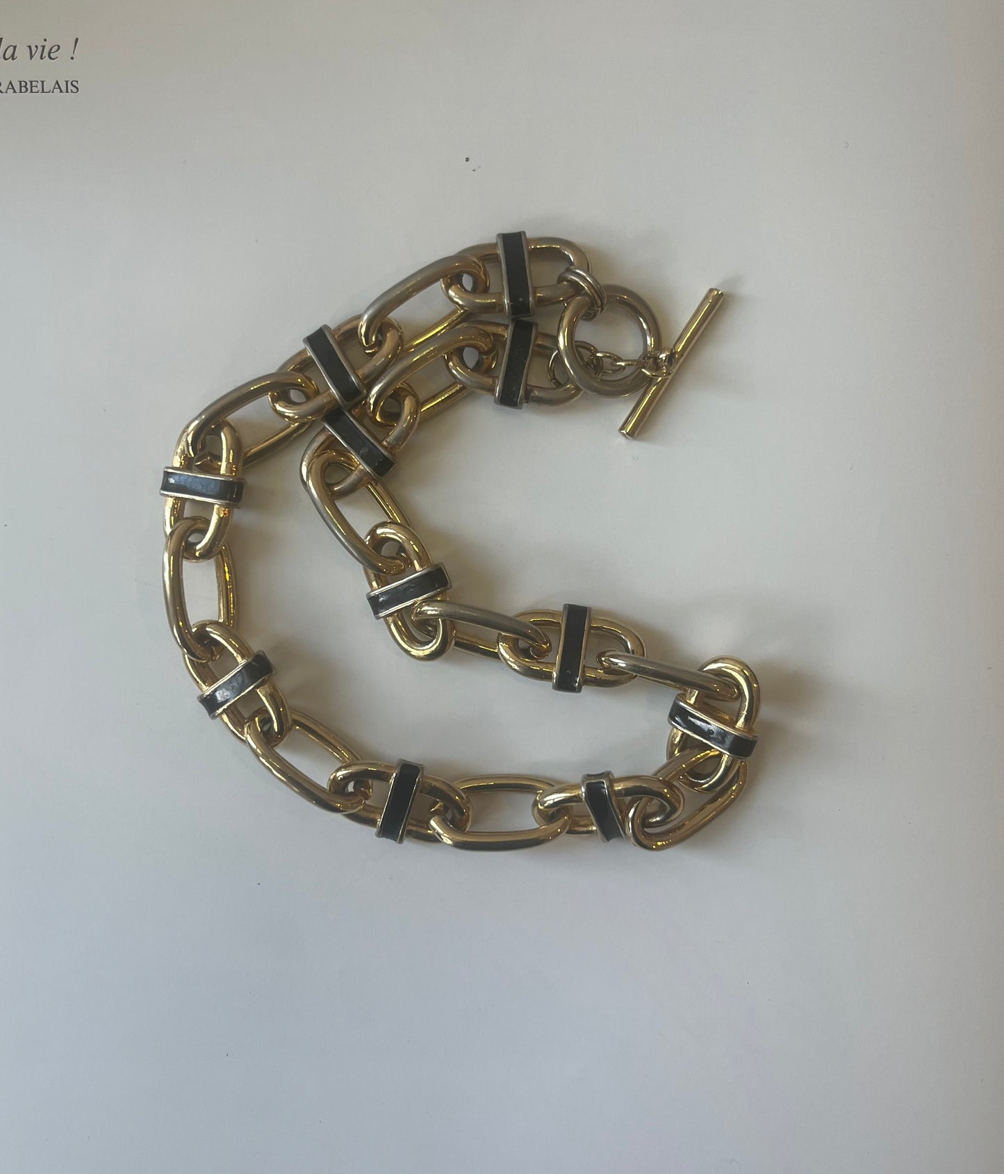 Vintage Two-Tone Chunky Link Necklace
