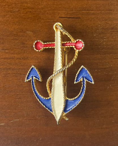 Vintage JJ (Jonette Jewelry) Anchor Brooch