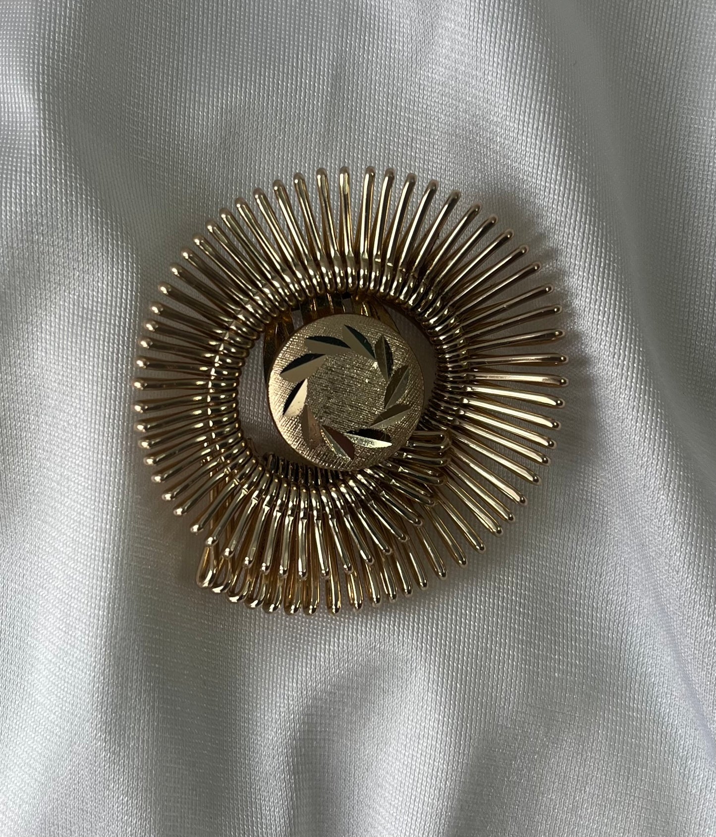 Vintage Gold Sunburst Scarf/Sweater Clip, Western Germany