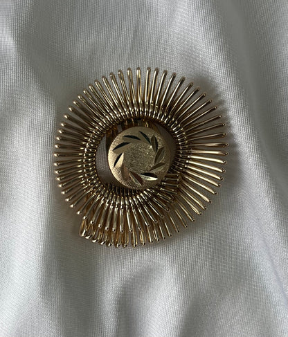Vintage Gold Sunburst Scarf/Sweater Clip, Western Germany