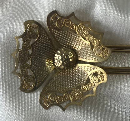 Vintage Gold Tone Victorian Revival Style Scarf Clip