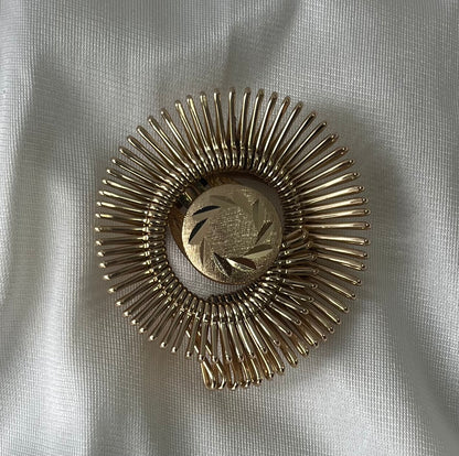 Vintage Gold Sunburst Scarf/Sweater Clip, Western Germany