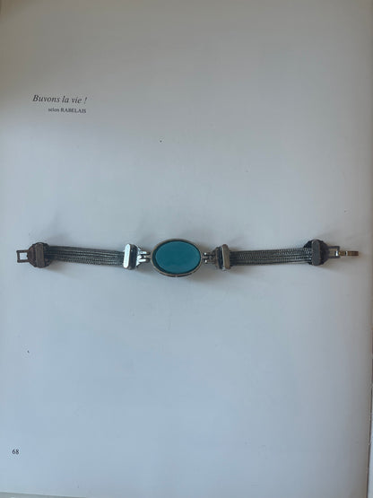 Vintage Silver Tone Victorian Revival Statement Bracelet