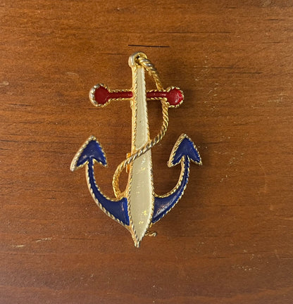 Vintage JJ (Jonette Jewelry) Anchor Brooch