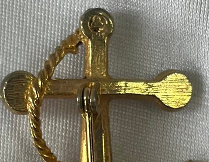 Vintage JJ (Jonette Jewelry) Anchor Brooch