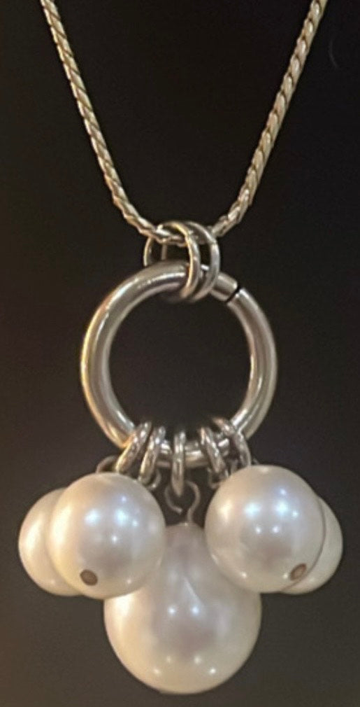 Vintage Anne Klein Pearl Drop Opera Necklace