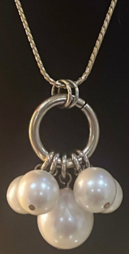 Vintage Anne Klein Pearl Drop Opera Necklace