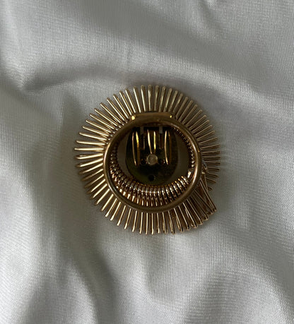 Vintage Gold Sunburst Scarf/Sweater Clip, Western Germany