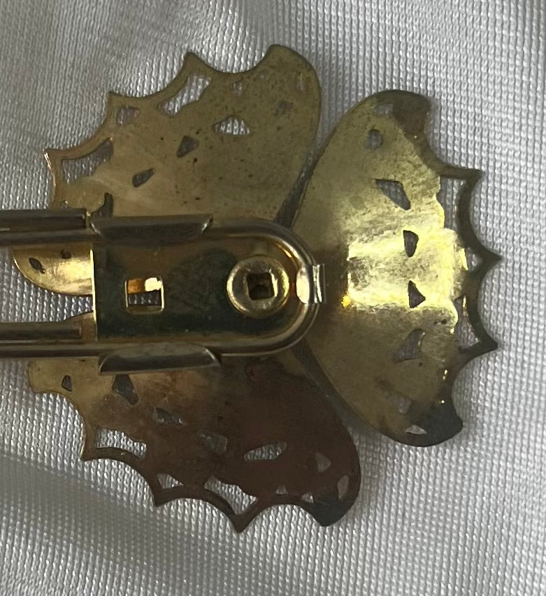Vintage Gold Tone Victorian Revival Style Scarf Clip
