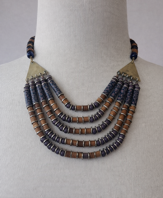 Vintage Multi Strand Beaded Statement Necklace