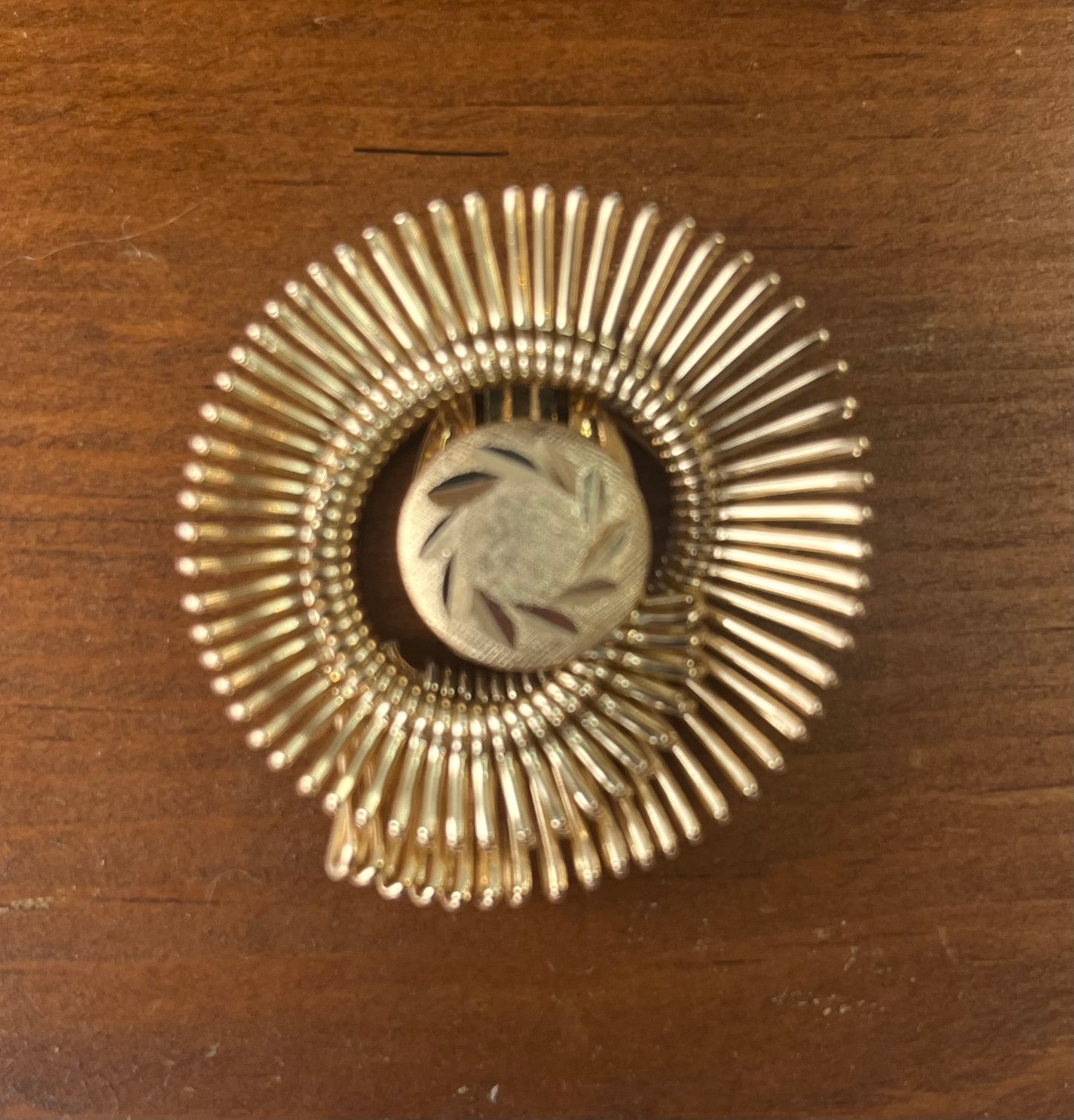 Vintage Gold Sunburst Scarf/Sweater Clip, Western Germany