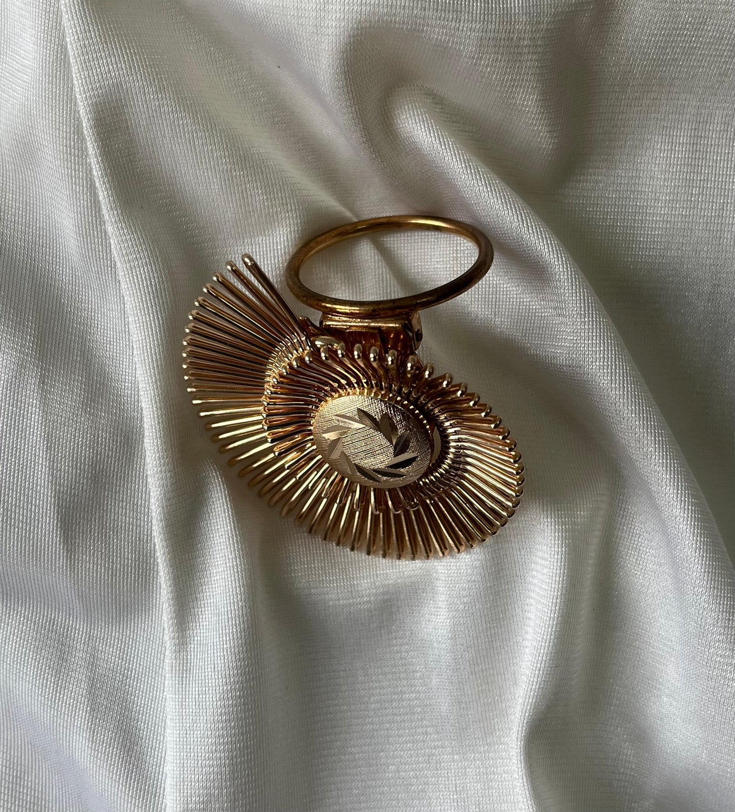 Vintage Gold Sunburst Scarf Clip, Western Germany