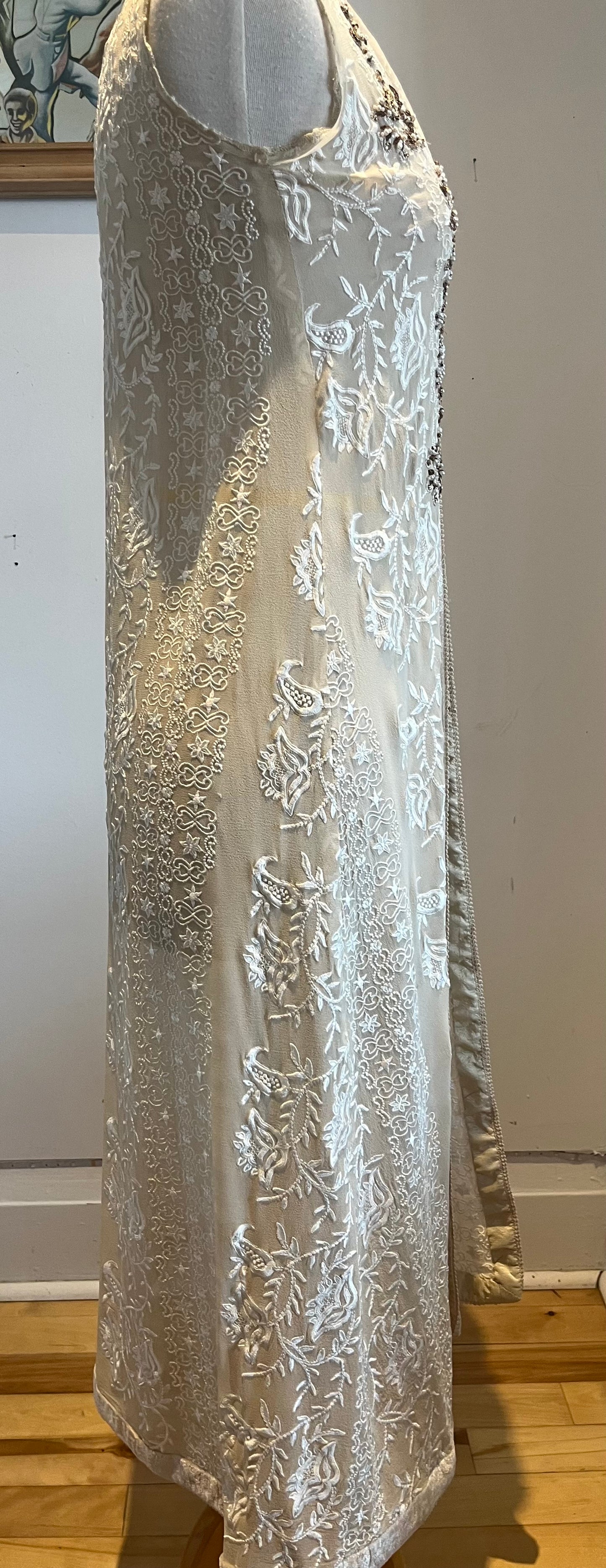 Misha Lakhan Embroidered Sheer Maxi Duster Size Small