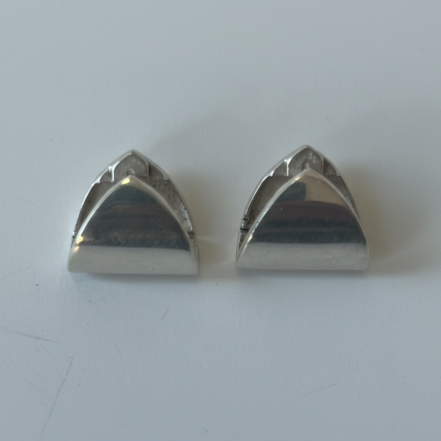 Minimalist Modernist Silver Earrings