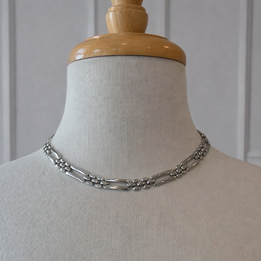 Vintage Monet Silver Tone Link Necklace