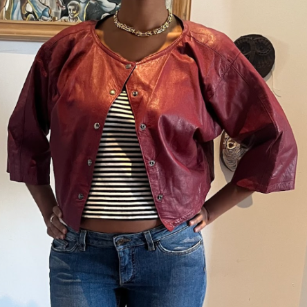 Vintage Canadian Union Made Cropped Leather Jacket