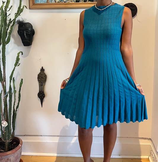 Teal Sleeveless Midi Pennyblack Ribbed Knit Dress