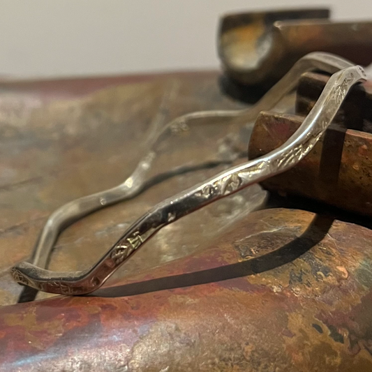 Vintage Mexican Taxco Sterling Silver Wave Cuff Bracelet