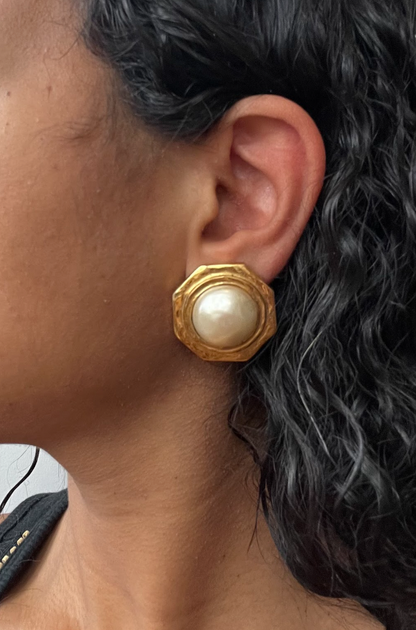 Vintage Chanel Pearl Clip-On Earrings