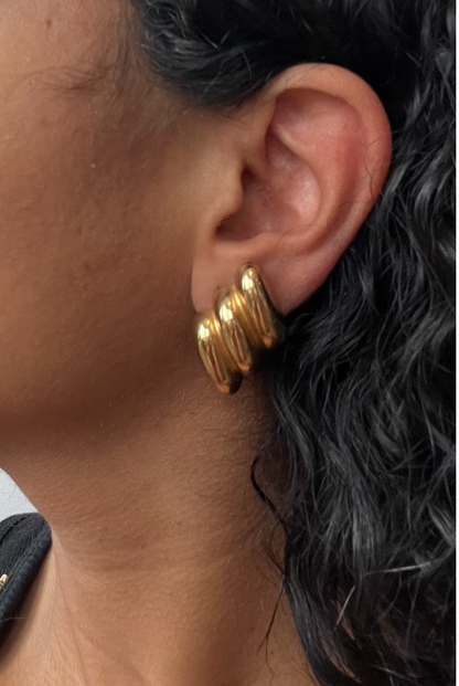 Vintage Christian Dior Gold-Tone Clip-On Earrings